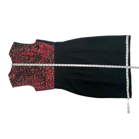 NEW | Kay Unger Sheath Dress | 8 | Red Black | Silk Blend | Lined | Career - Picture 13 of 14